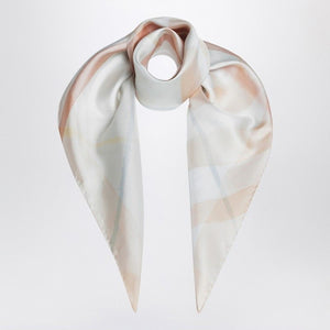 BURBERRY Silk Scarf with Watercolor Effect Check Pattern