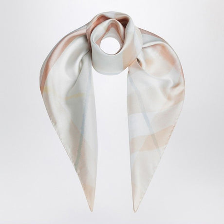 BURBERRY Silk Scarf with Watercolor Effect Check Pattern