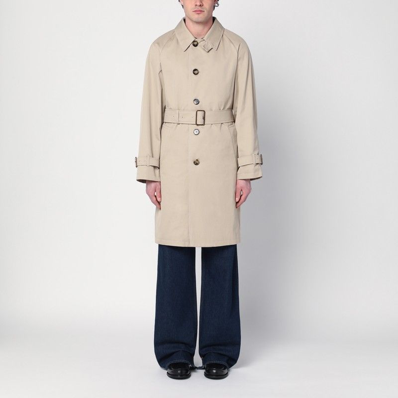 BURBERRY Cotton Trench Jacket with Belt for Men