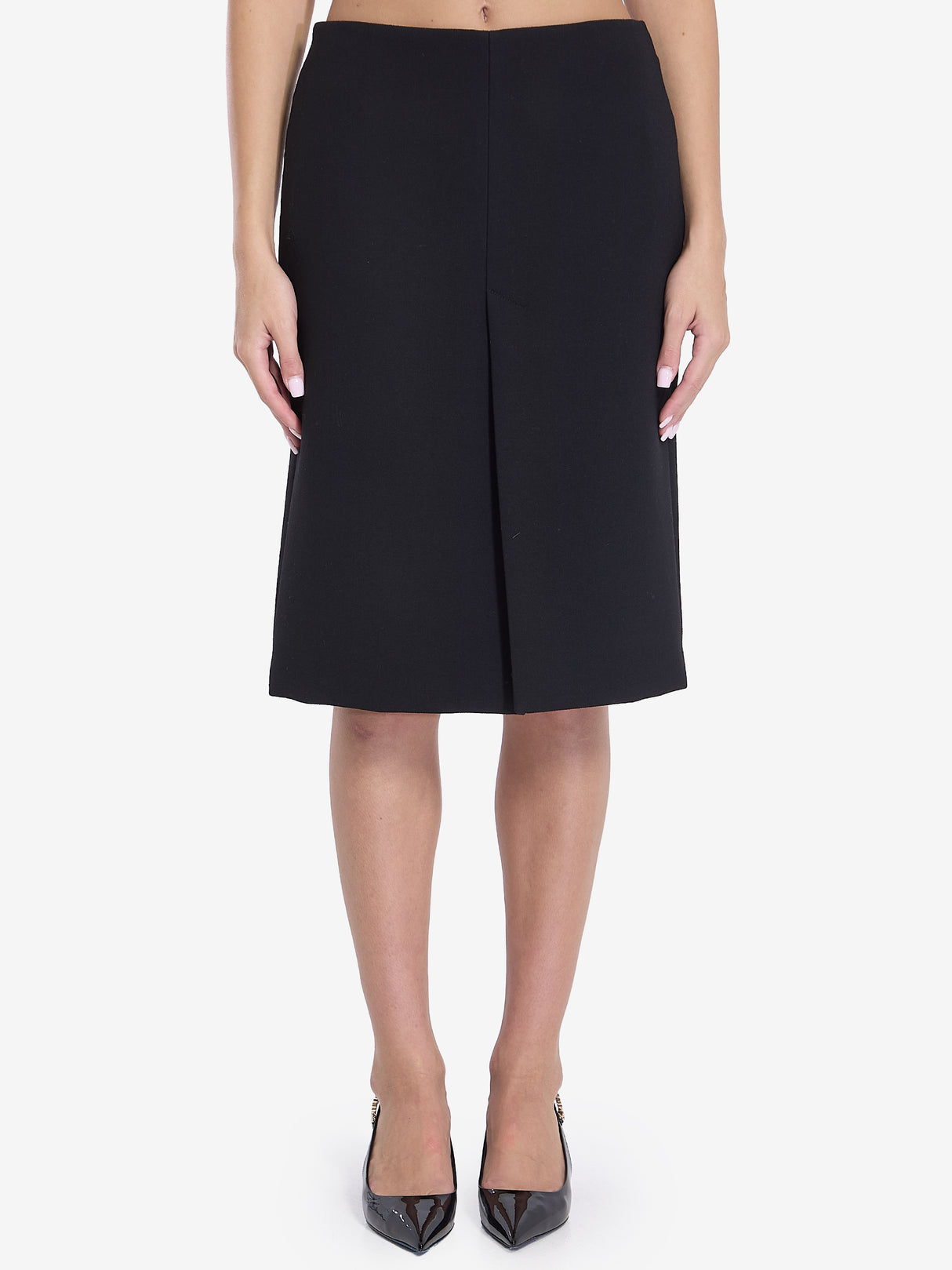 GUCCI Wool Creased Pleated Mini Skirt