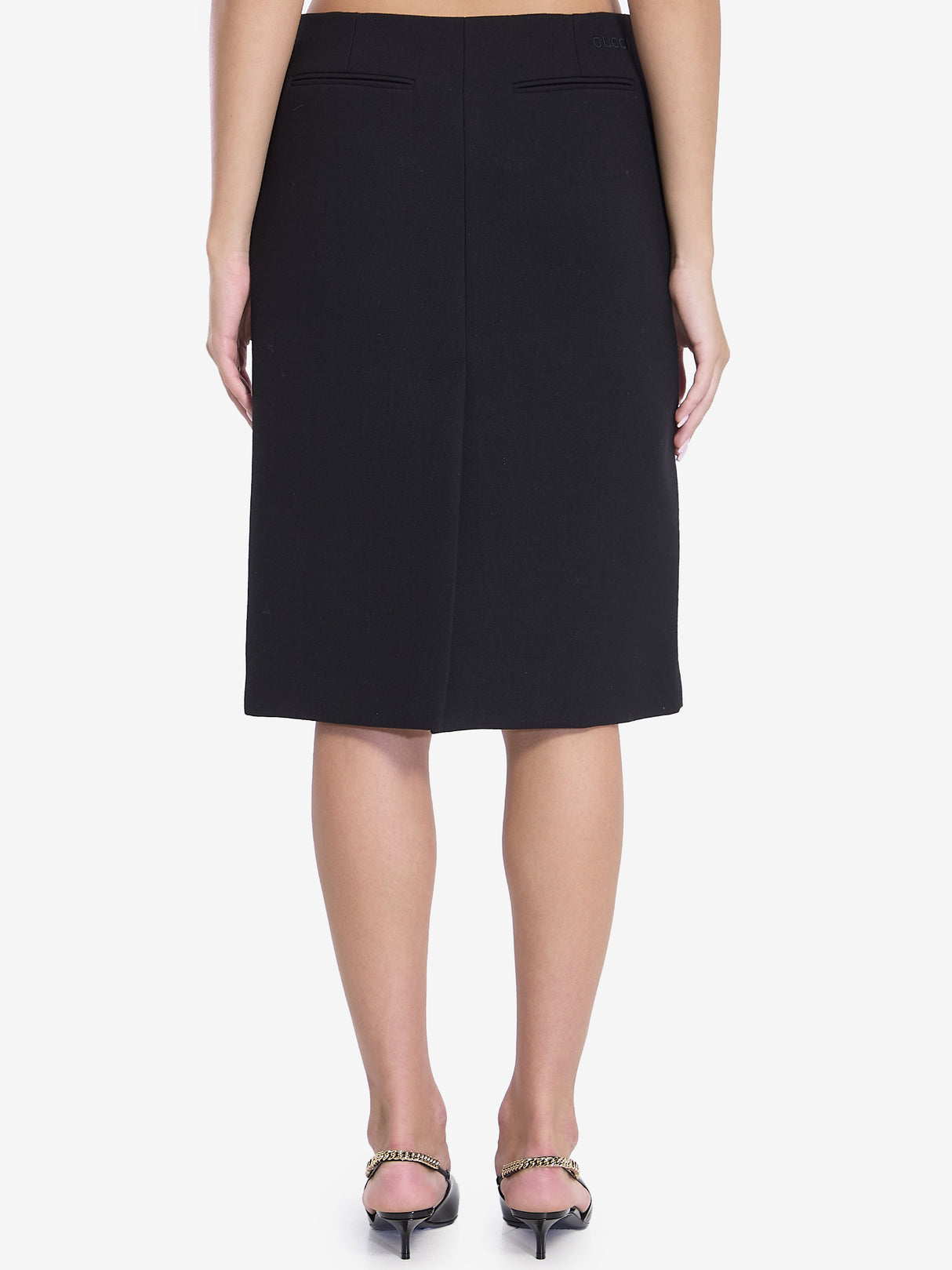 GUCCI Wool Creased Pleated Mini Skirt