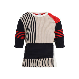 BOTTEGA VENETA Patchwork Cotton Sweater for Women - SS25