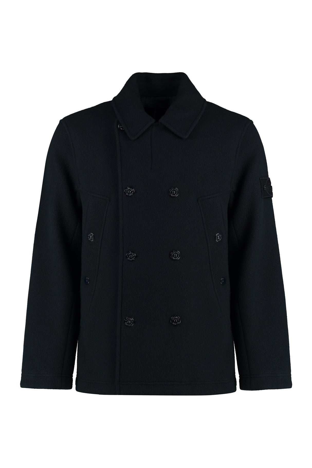 STONE ISLAND Double-Breasted Wool and Cashmere Jacket