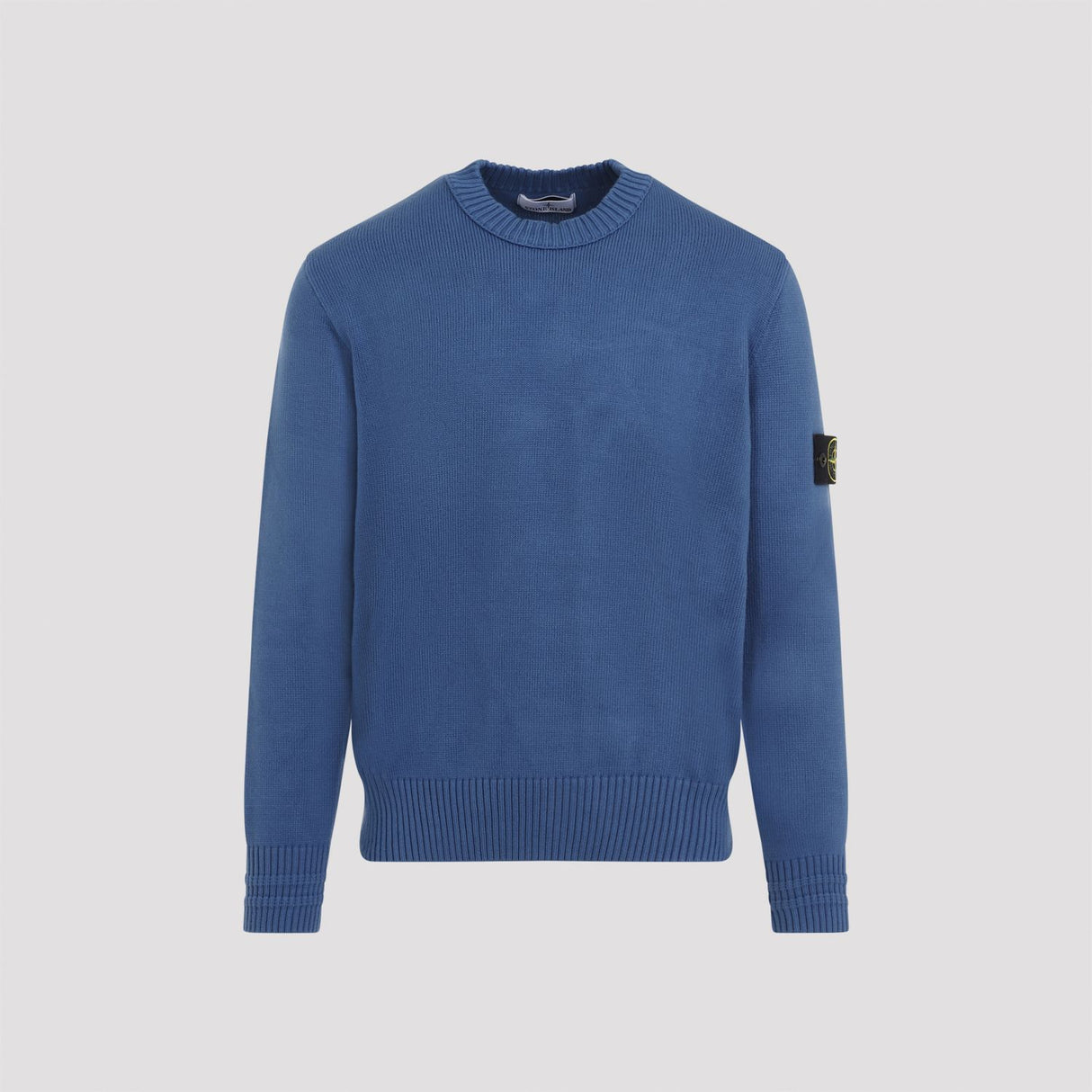 STONE ISLAND Men's Cotton Crew-Neck Sweater with Removable Logo Patch