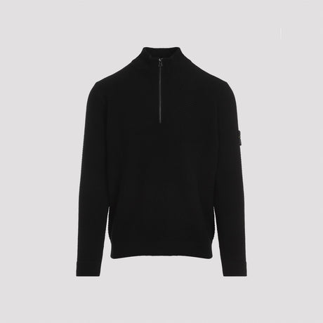 STONE ISLAND Men's Virgin Wool Sweater with Removable Logo Patch