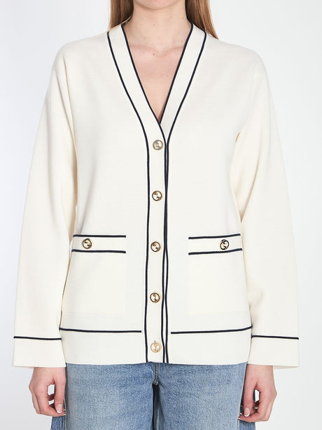 GUCCI Fine Wool Cardigan with Button Closure - Size XS