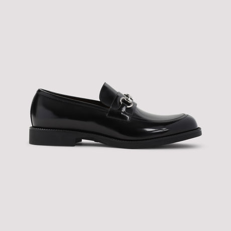 GUCCI Leather Loafers with Horsebit Detail