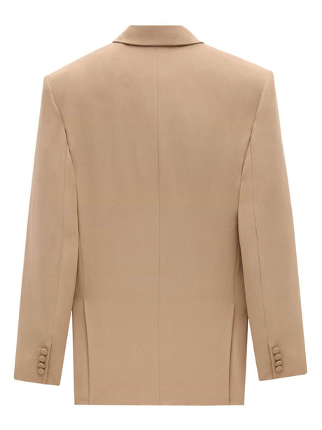 SAINT LAURENT Oversized Double-Breasted Silk Crepe Blazer