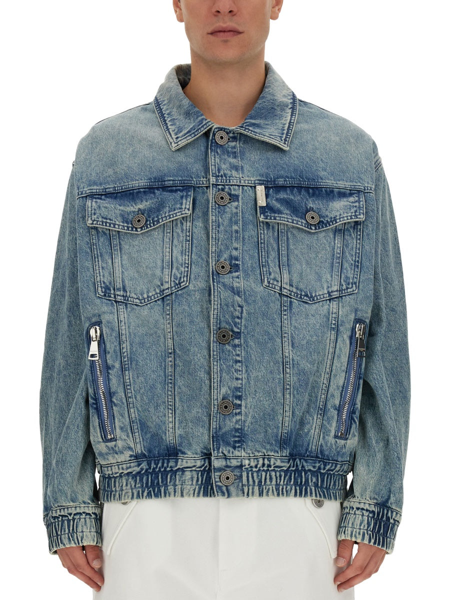 BALMAIN Classic Regular Fit Denim Jacket - Size 48 IT