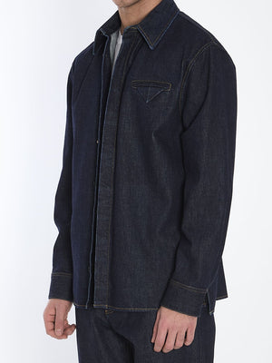 BOTTEGA VENETA Classic Denim Shirt with Front Pocket for Men