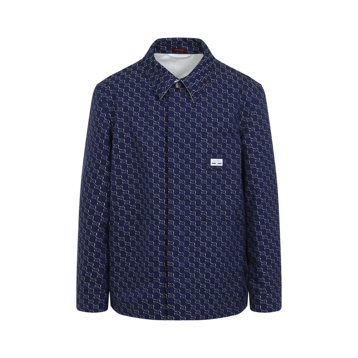 GUCCI Cotton Overshirt with GG Motif for Men