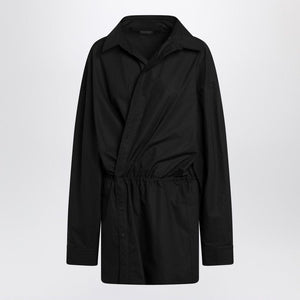 BALENCIAGA Asymmetric Button-Up Mini Shirt Dress