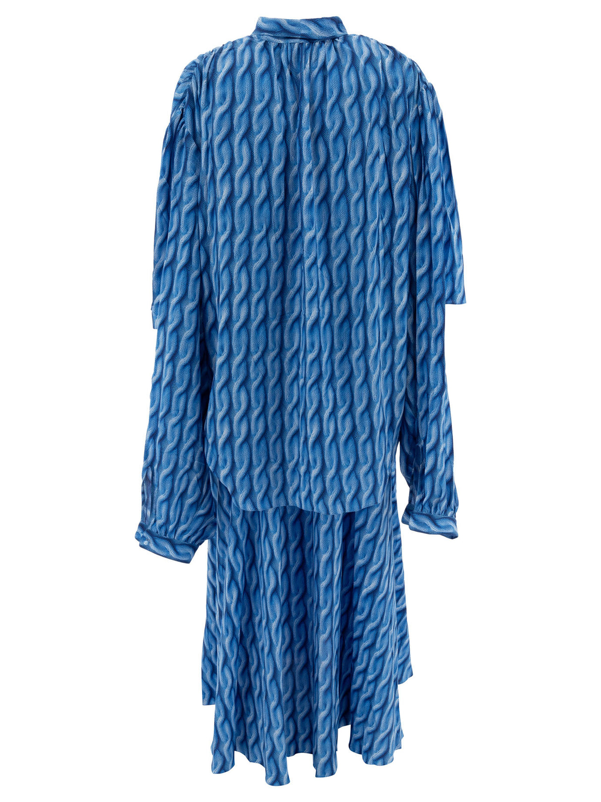 BALENCIAGA Cable Knit Print Midi Dress