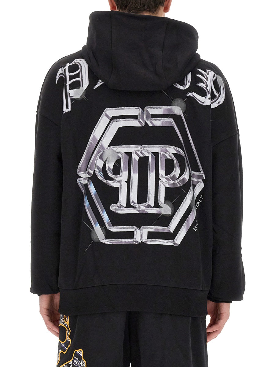 PHILIPP PLEIN Oversized Hoodie for Men - Size L