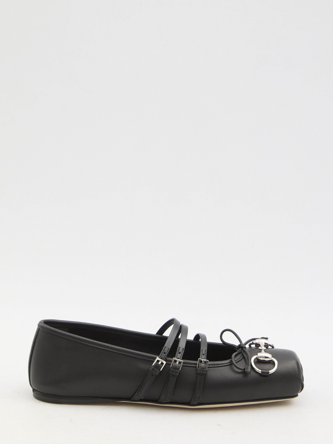 GUCCI Horsebit Ballet Flats with Adjustable Straps