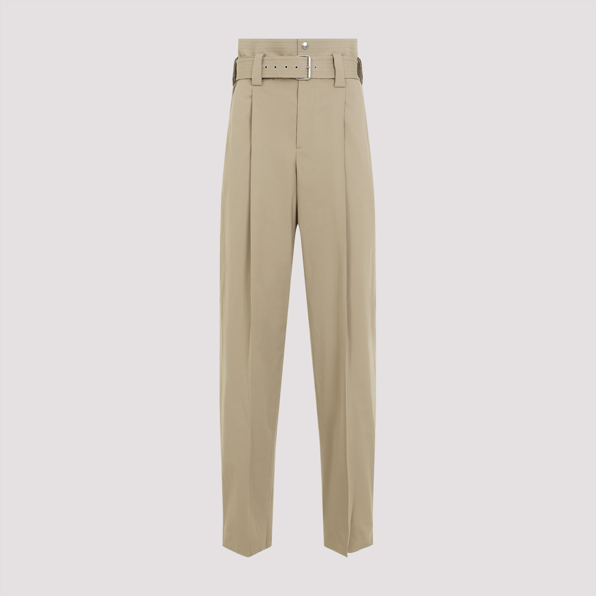 BOTTEGA VENETA Cotton Gabardine Trousers with Coordinated Waist Belt