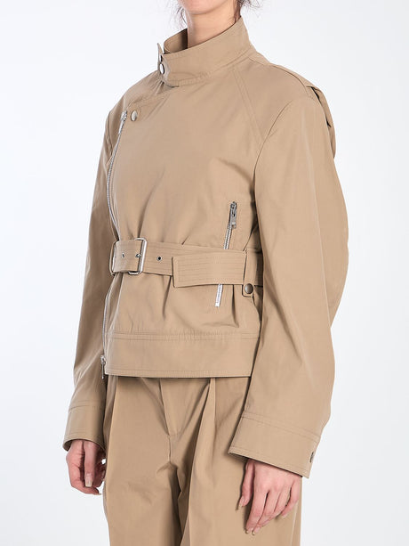 BOTTEGA VENETA Zip-Up Cotton Jacket with Coordinated Waist Belt - Women