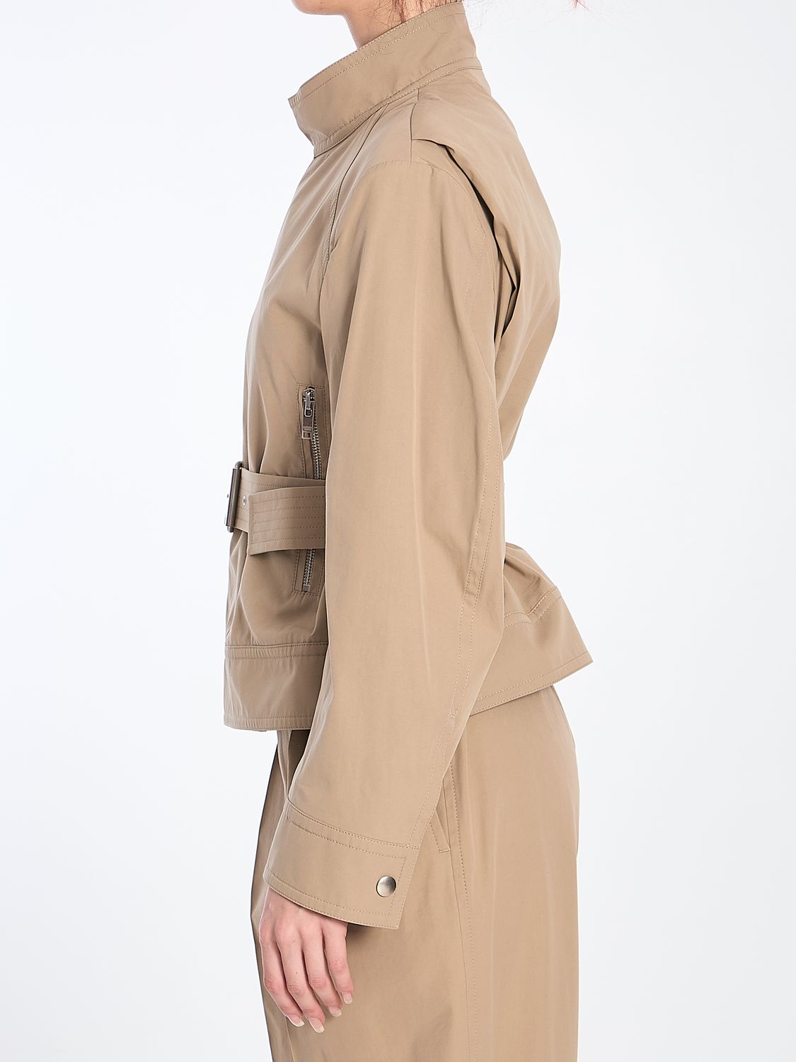 BOTTEGA VENETA Zip-Up Cotton Jacket with Coordinated Waist Belt - Women