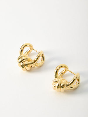 BOTTEGA VENETA Mini Knot Hoop Earrings