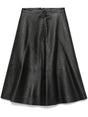 BALENCIAGA Flared Leather Mini Skirt with High Waist Design