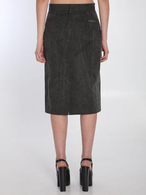 GUCCI Midi Skirt with DéLavé Effect