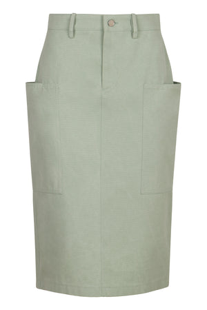 GUCCI Cotton Midi Skirt with Back Slit Hem