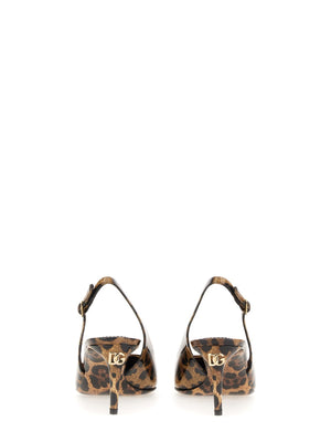 DOLCE & GABBANA Spotted Print Sling Back High Heels