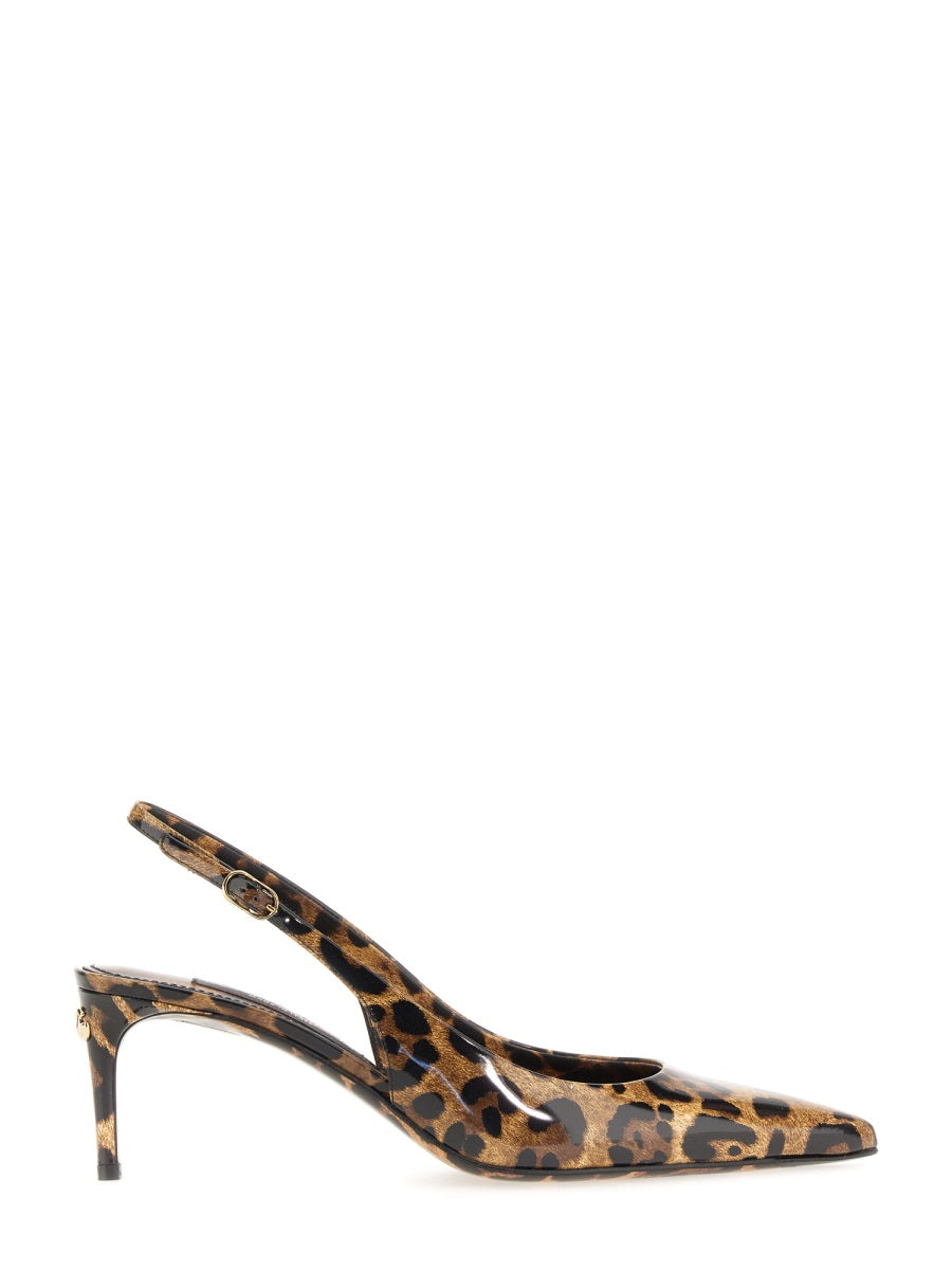 DOLCE & GABBANA Spotted Print Sling Back High Heels