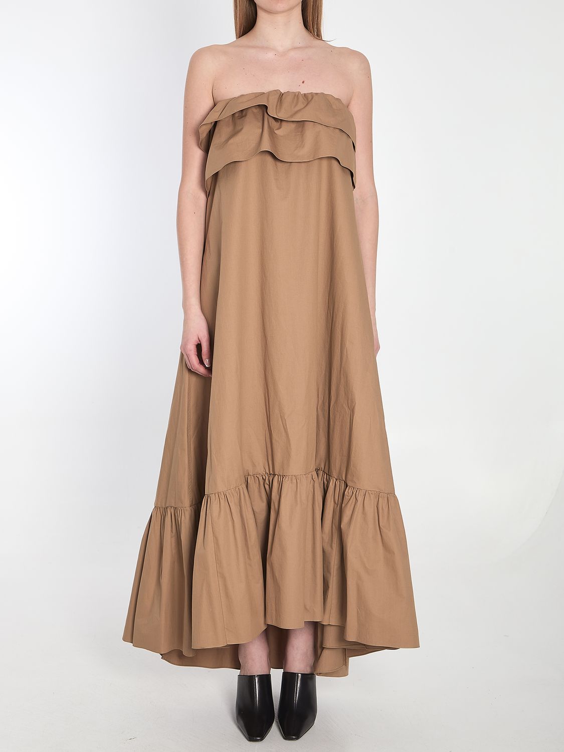 SAINT LAURENT Maxi Dress with Ruffles in Size 38