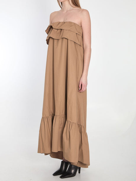 SAINT LAURENT Maxi Dress with Ruffles in Size 38