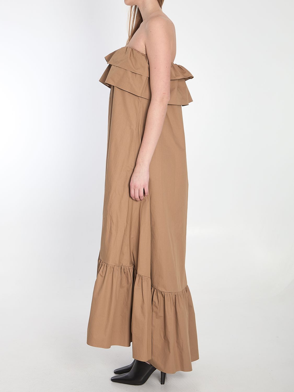 SAINT LAURENT Maxi Dress with Ruffles in Size 38