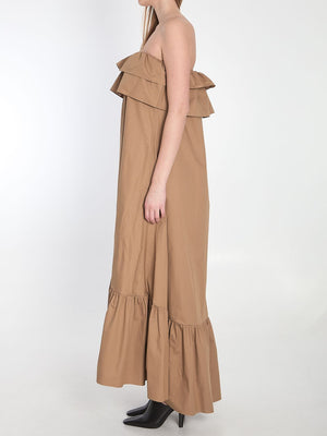 SAINT LAURENT Maxi Dress with Ruffles in Size 38