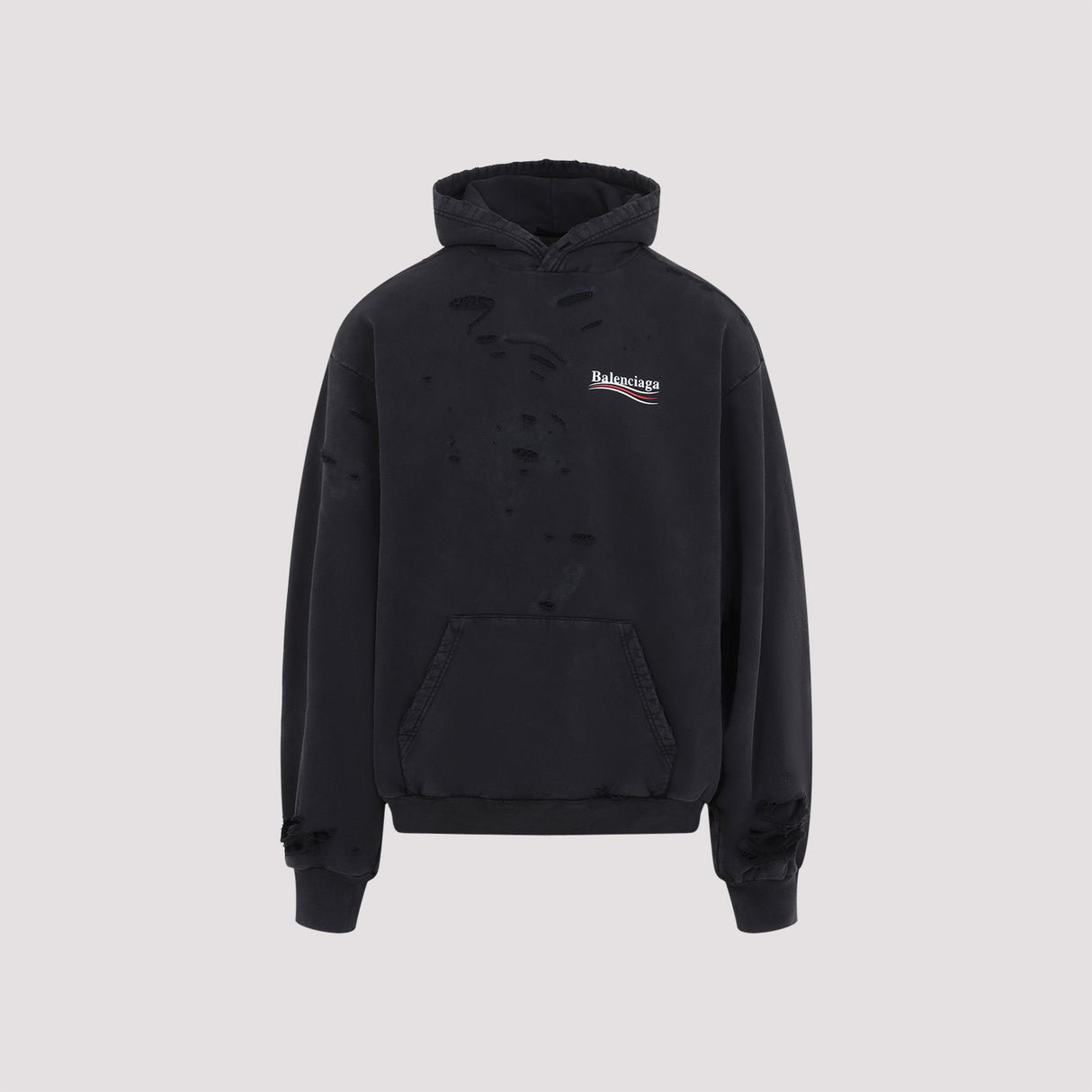 BALENCIAGA Destroyed Layered Hoodie for Men