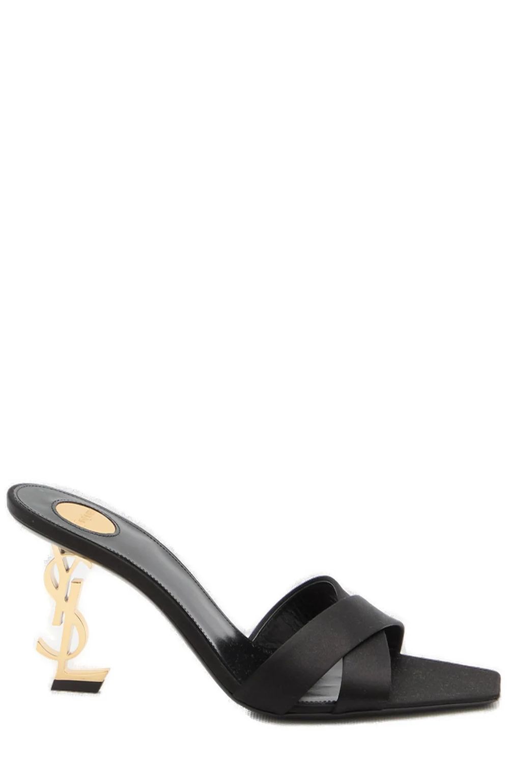 SAINT LAURENT Chic Square Toe Sandals with Crisscross Straps and Signature Heel - 8.5cm Height