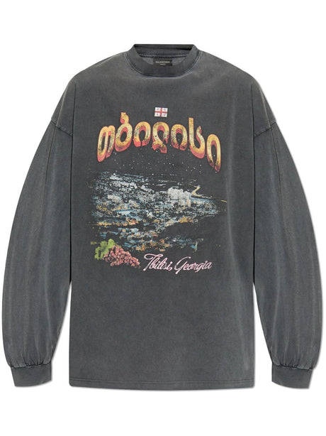 BALENCIAGA Oversized Washed Tbilisi T-Shirt - SS25