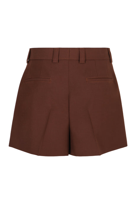 GUCCI Wool Mini Shorts with Wide Front Pleats