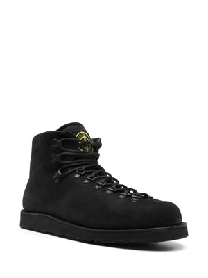 STONE ISLAND Leather Lace-Up Boots