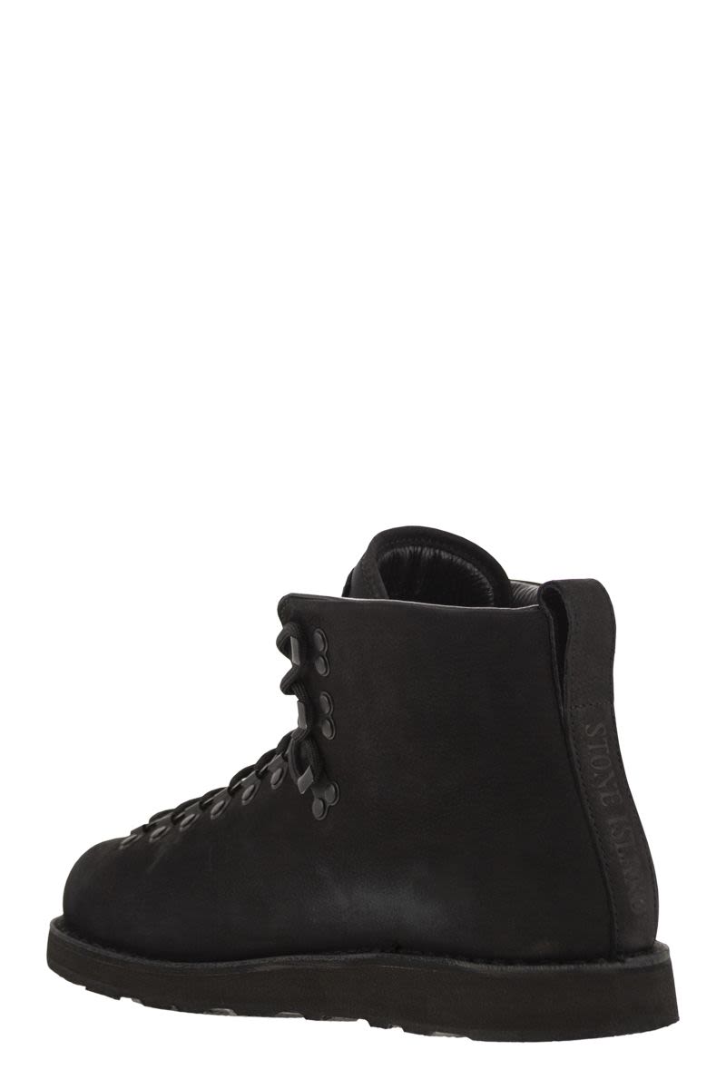 STONE ISLAND Comfort-Focused Nubuck Leather Boot with Rubber Sole - 3.5 cm Height