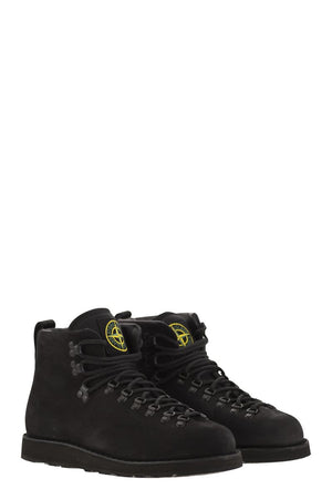 STONE ISLAND Comfort-Focused Nubuck Leather Boot with Rubber Sole - 3.5 cm Height