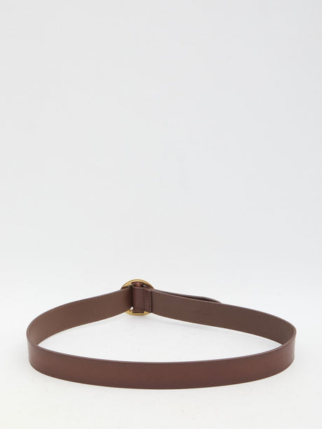 SAINT LAURENT Adjustable Belt with Oval Buckle - 3.5cm Width