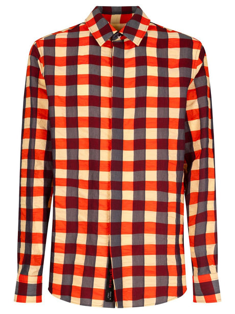 BOTTEGA VENETA Macro Gingham 3D Cotton Shirt for Men