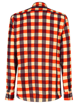 BOTTEGA VENETA Macro Gingham 3D Cotton Shirt for Men