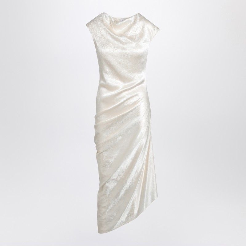 ALEXANDER MCQUEEN Asymmetrical Draped Midi Dress