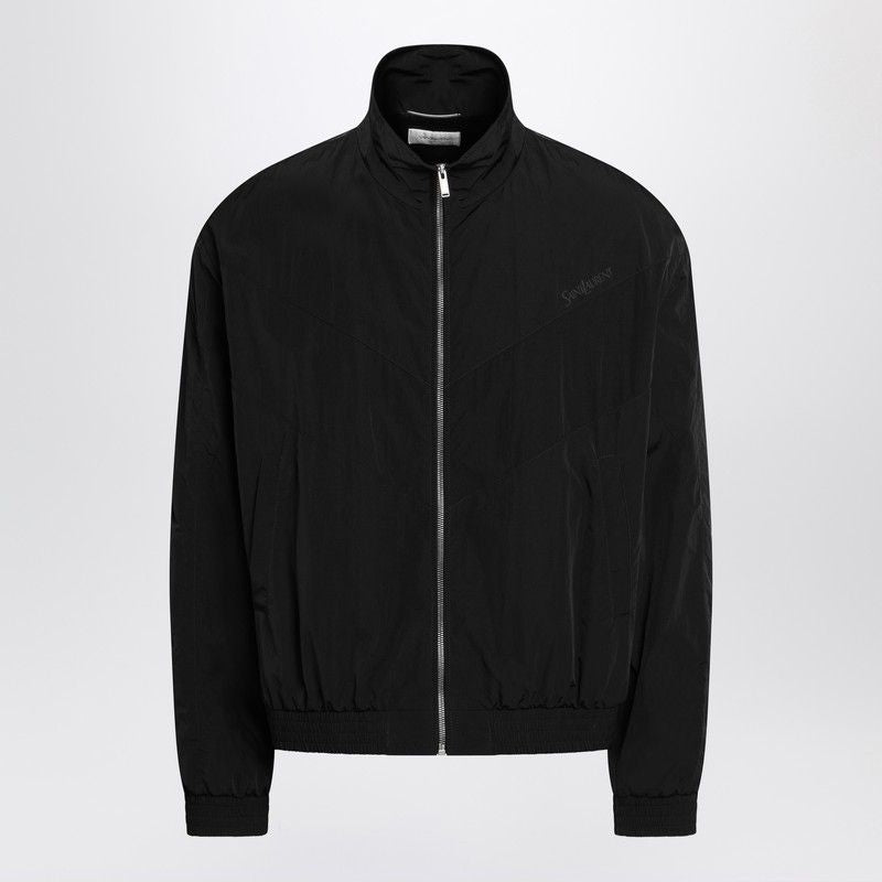 SAINT LAURENT Crinkled Nylon Zip-Up Jacket