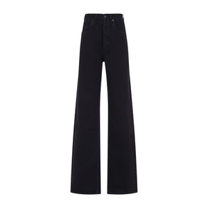 SAINT LAURENT Wide Leg Cotton Pants for Women