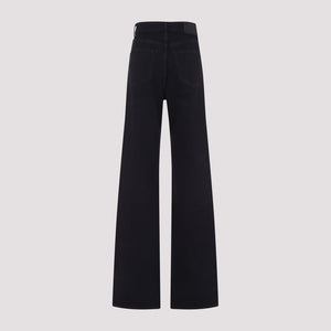 SAINT LAURENT Wide Leg Cotton Pants for Women