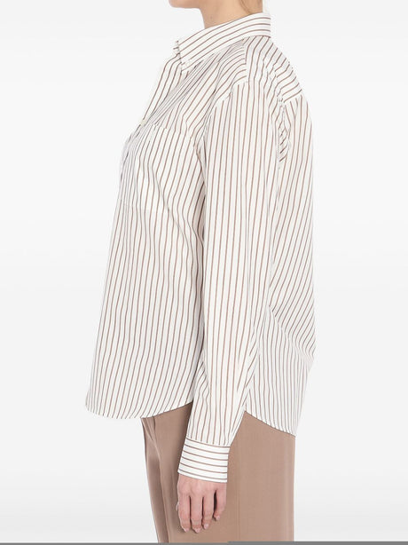 SAINT LAURENT Striped Cotton Poplin Shirt - Size FR 38