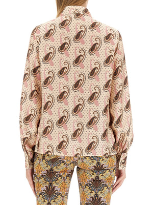 ETRO Slim Fit Paisley Print Silk Shirt - Size 40 IT