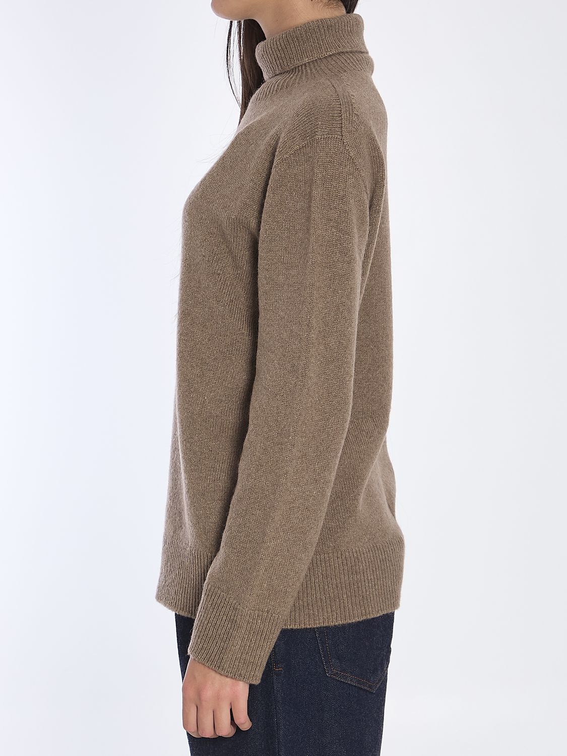 THE ROW Oversized Turtleneck Sweater with Signature Detail