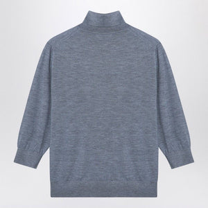 THE ROW Cashmere Turtleneck Jumper with High Collar and Three-Quarter Sleeves